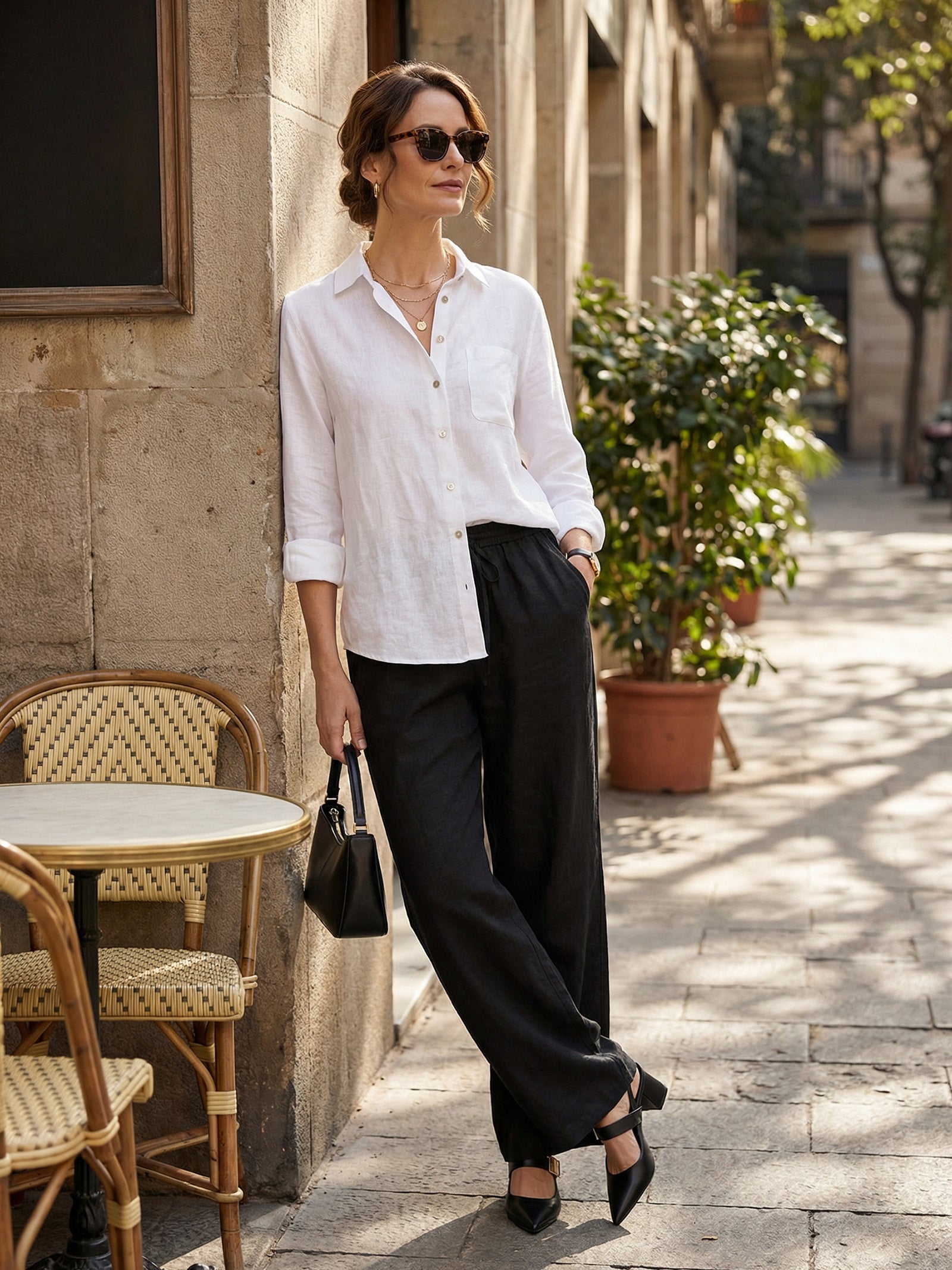 100% Linen Classic Pants LYON by LINTICO for women