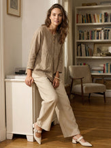 100% Linen Classic Pants LYON by LINTICO for women