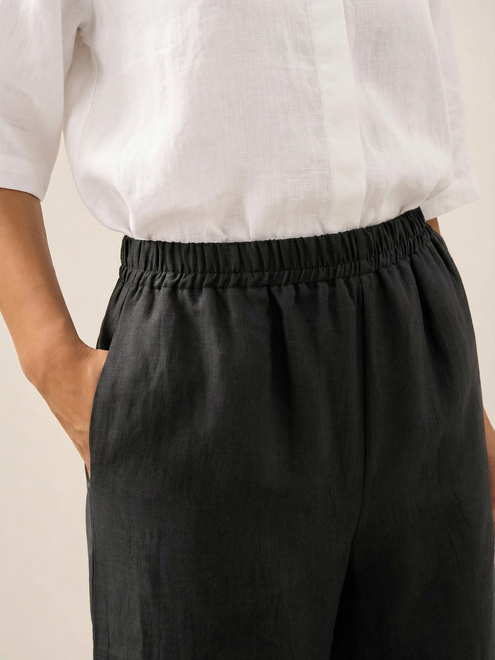 100% Linen Crop Pants RORY by LINTICO for women
