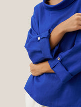 100% Linen Draped Neck Top HOLLIS by LINTICO for women