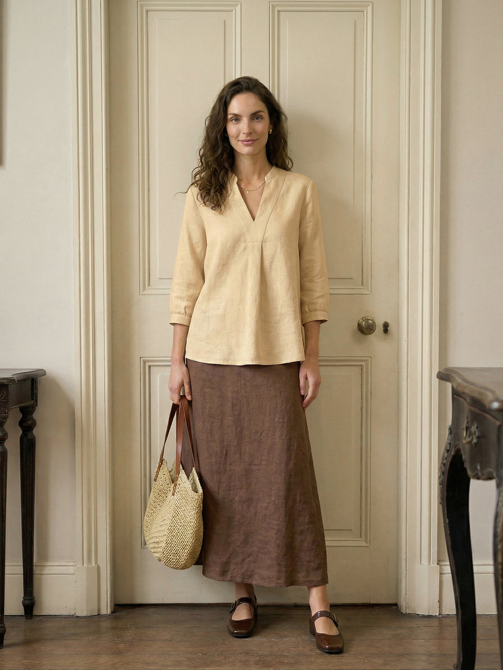 100% Linen Dress Shirt JOANNA by LINTICO for women
