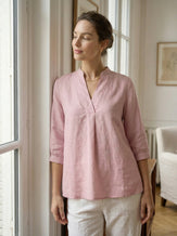 100% Linen Dress Shirt JOANNA by LINTICO for women