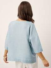 100% Linen Drop Shoulder Asymmetric Layered Hem Overtop VIOLA by LINTICO for women