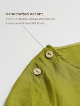 100% Linen Eyelet Short Sleeve Mini Dress LIA by LINTICO for women
