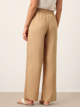 Pantalon large en 100% lin ajouré LEONTINE de LINTICO pour femme