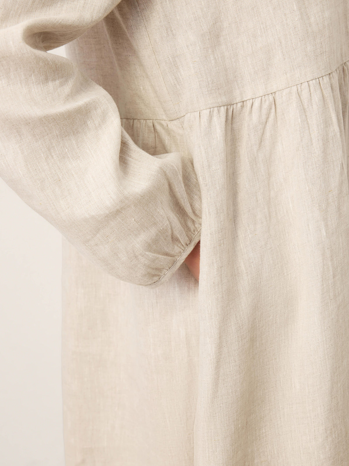 100% Linen Sculpted-Hood Caftan Midi Dress LINETTE by LINTICO for women