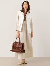 100% Linen Sculpted-Hood Caftan Midi Dress LINETTE by LINTICO for women