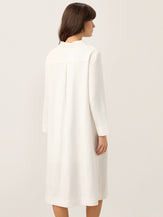 100% Linen Embroidered Pintuck Midi Shirt Dress SYLVIA by LINTICO for women