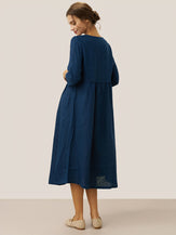 LINTICO women's linen outfit with maxi dress and midi dress