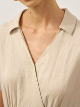 100% Linen One-Piece Belted Maxi Dress CORA by LINTICO for women