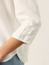 100% Linen Scoop Neck Slit Back Pullover Top FELICIA by LINTICO for women