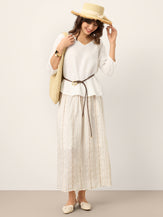 100% Linen Scoop Neck Slit Back Pullover Top FELICIA by LINTICO for women