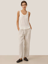 100% Linen Sketch Stripe Suit Set ELOISE by LINTICO for women