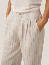 100% Linen Sketch Stripe Suit Set ELOISE by LINTICO for women