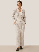 100% Linen Sketch Stripe Suit Set ELOISE by LINTICO for women