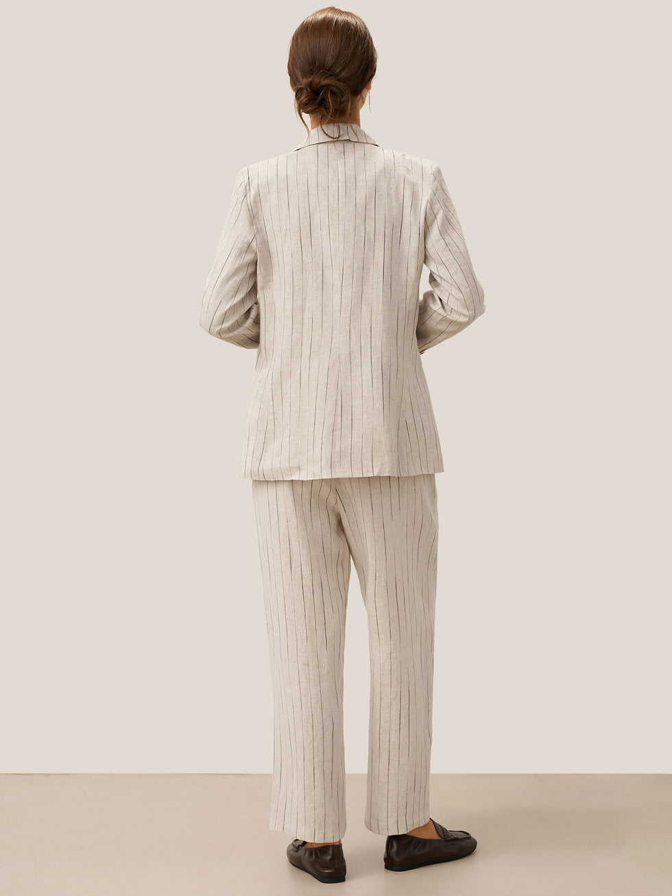 100% Linen Sketch Stripe Suit Set ELOISE by LINTICO for women