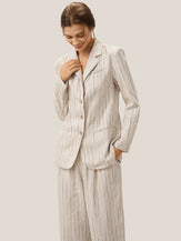 100% Linen Sketch Stripe Suit Set ELOISE by LINTICO for women