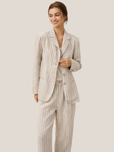 100% Linen Sketch Stripe Suit Set ELOISE by LINTICO for women