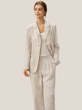 100% Linen Sketch Stripe Suit Set ELOISE by LINTICO for women