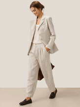 100% Linen Sketch Stripe Suit Set ELOISE by LINTICO for women