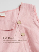 100% Linen Sleeveless Crescent Collar Top KARA by LINTICO for women