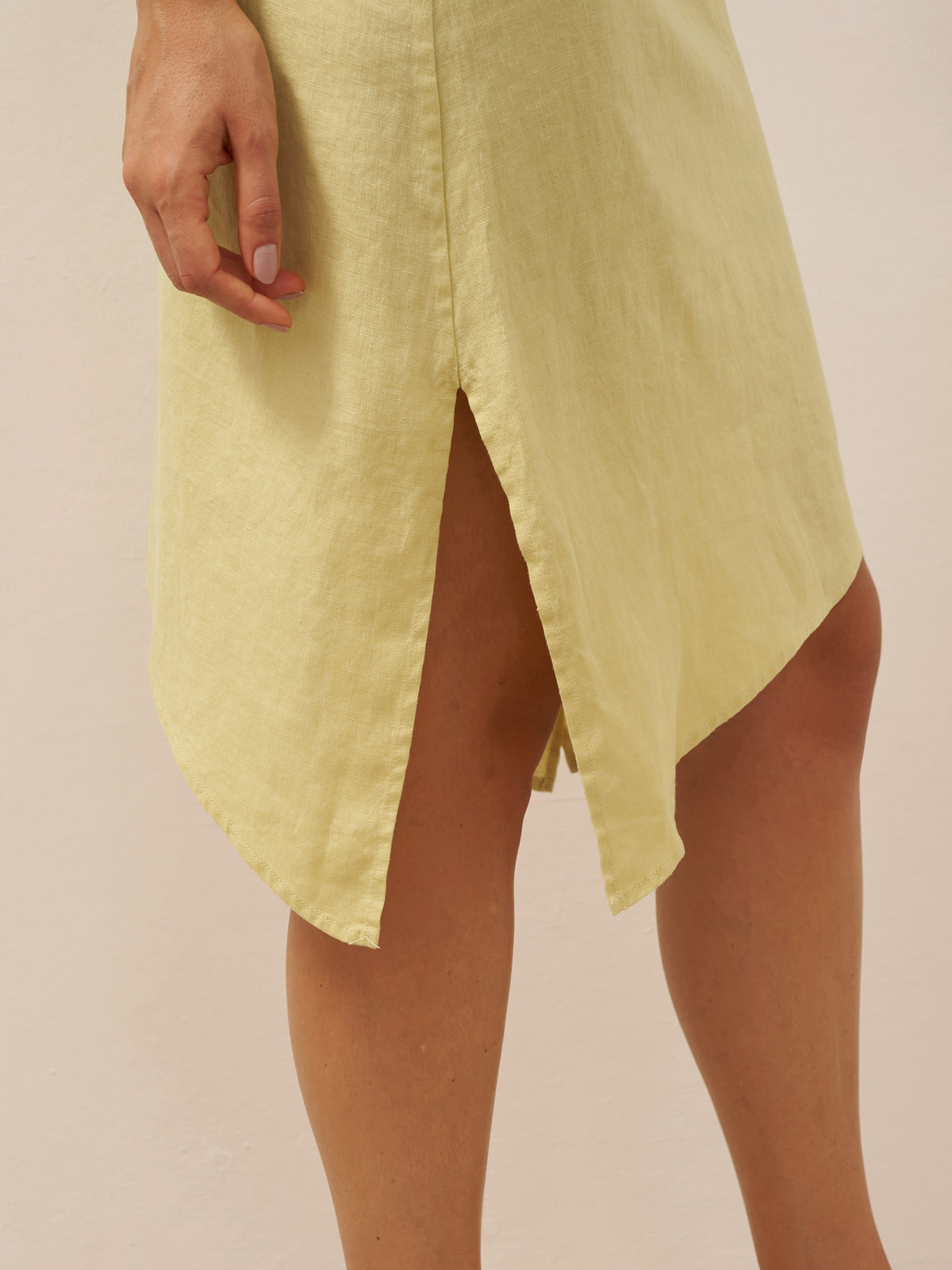 100% Linen Sleeveless Pocket A-Line Mini Dress LUZ by LINTICO for women