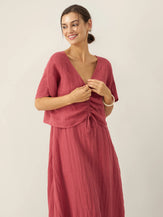 100% Linen Strappy Maxi Dress & Cover-Up Set UNA by LINTICO for women