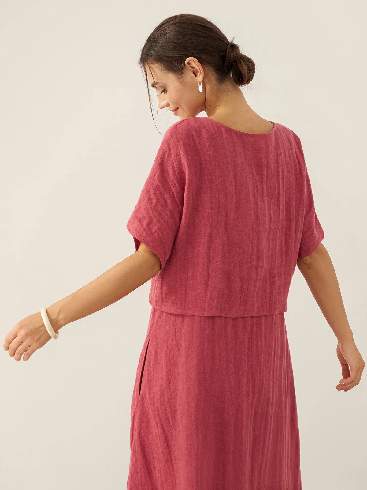 100% Linen Strappy Maxi Dress & Cover-Up Set UNA by LINTICO for women