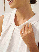 100% Linen Structured Collar Sleeveless Blouse BLAIR by LINTICO for women