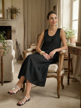 100% Linen Swing Beach Tank Dress GIANA by LINTICO for women
