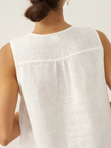 100% Linen V-Neck Sleeveless Tank Top NICOLE by LINTICO for women