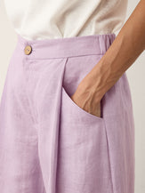 100% Linen A-Line Bermuda Shorts RAVENNA by LINTICO for women