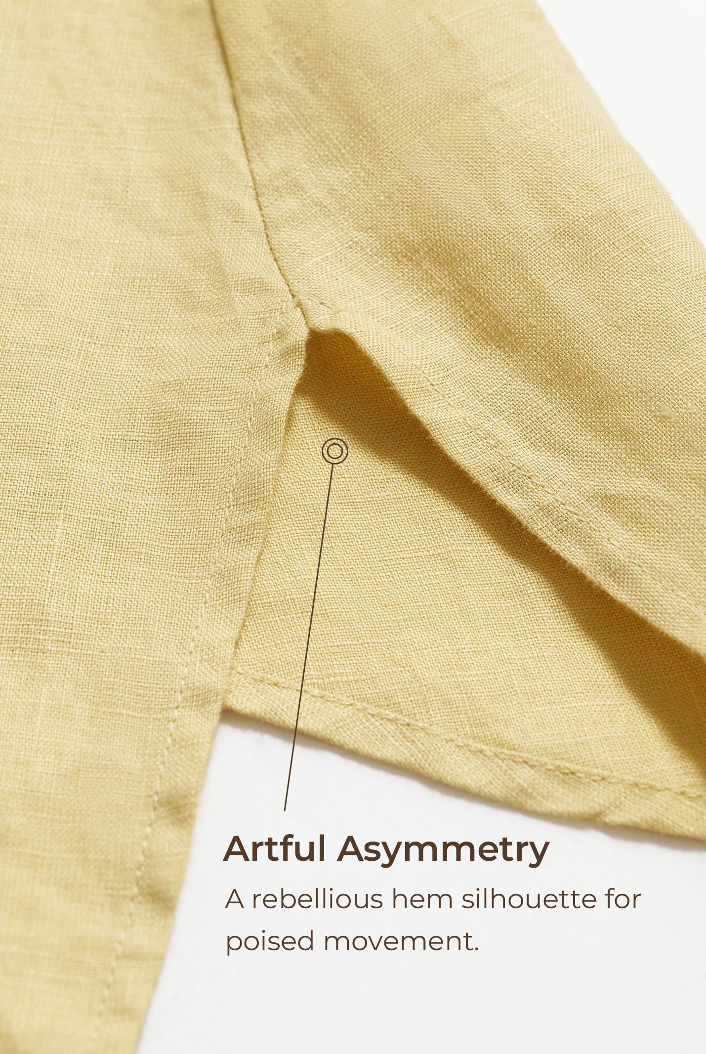 100% Linen Asymmetric Hem Long Top ISLA by LINTICO for women