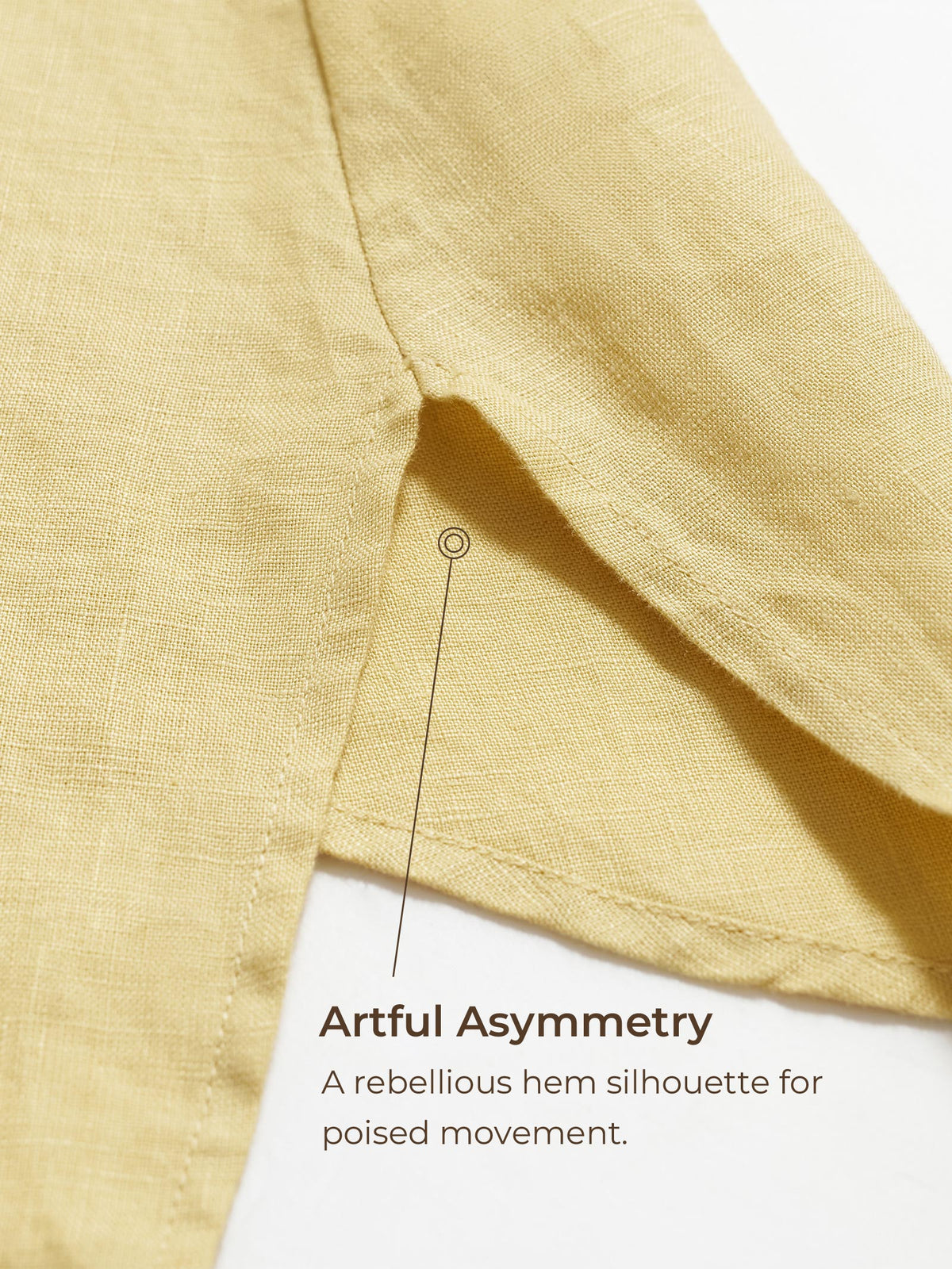 100% Linen Asymmetric Hem Long Top ISLA by LINTICO for women