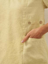 100% Linen Asymmetric Hem Long Top ISLA by LINTICO for women