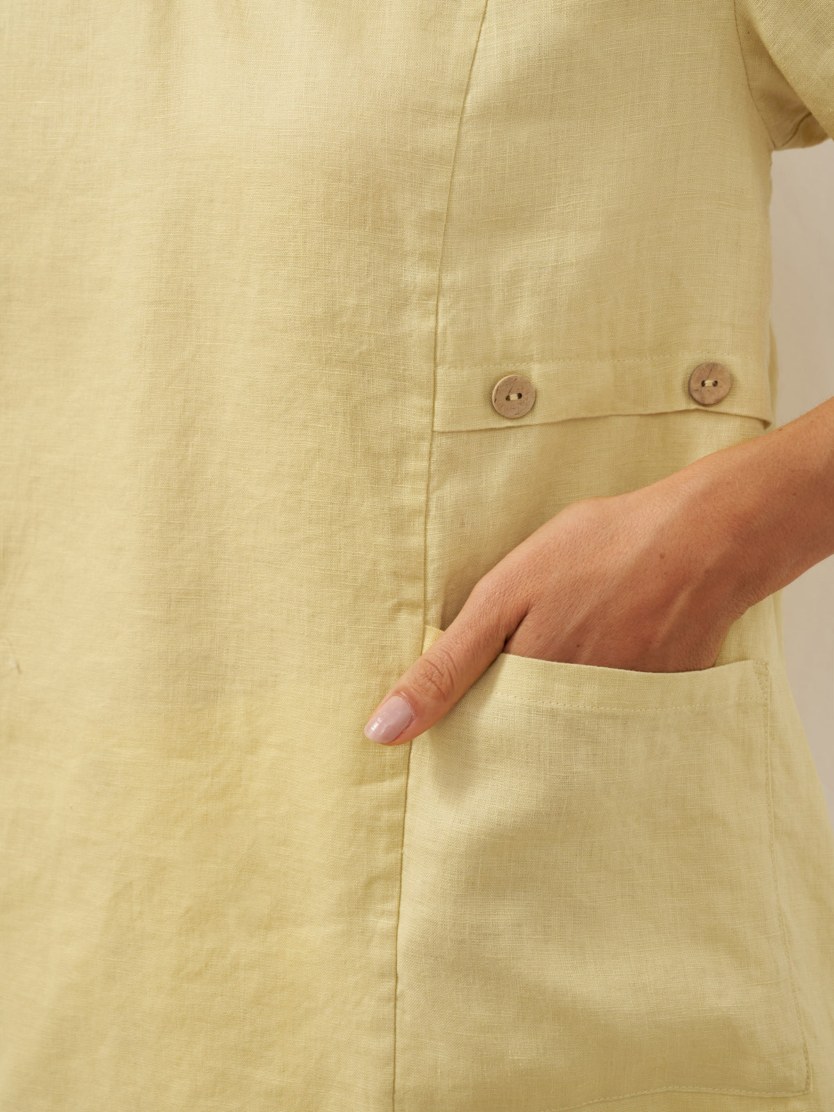 100% Linen Asymmetric Hem Long Top ISLA by LINTICO for women