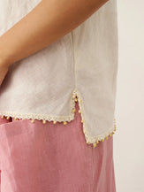 100% Linen Beaded Hem Camisole Bree by LINTICO for women