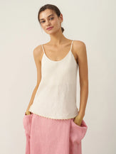 100% Linen Beaded Hem Camisole Bree by LINTICO for women