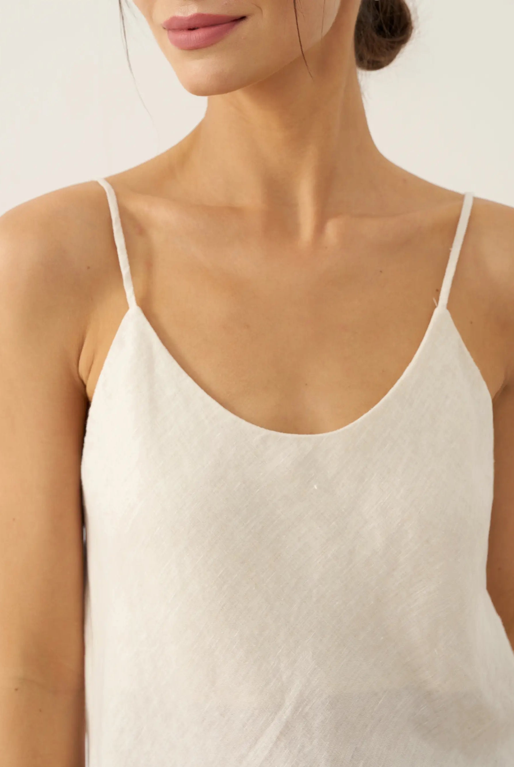 100% Linen Beaded Hem Camisole Bree by LINTICO for women