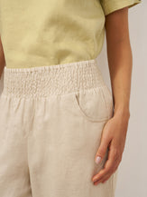 100% Linen Broad Elastic Waistband Pants TALIA by LINTICO for women