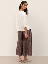 White 100% Linen Button-Front Drop Shoulder Shirt EASTER by LINTICO