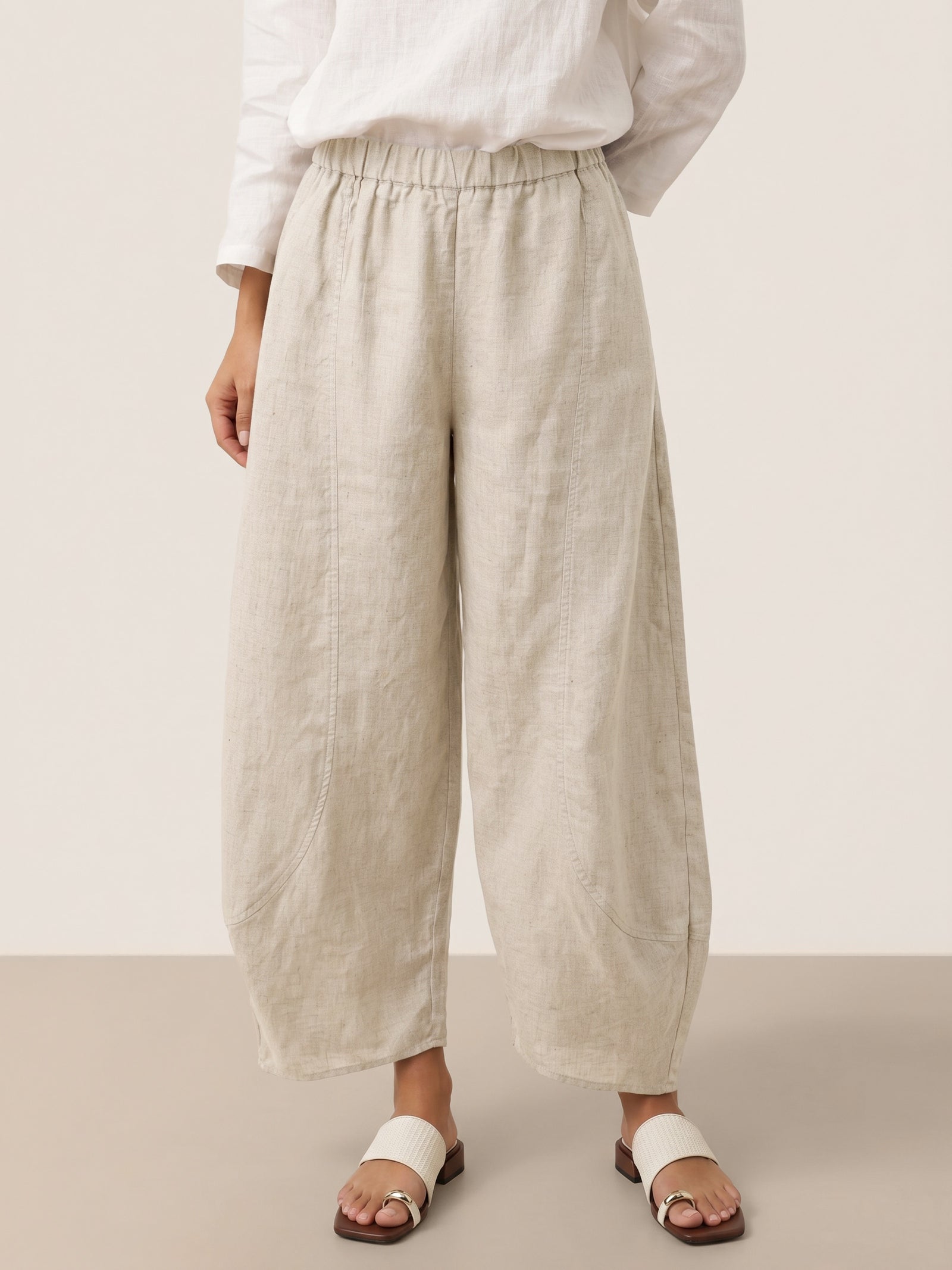 100% Linen Classic Ankle Pants ZOE by LINTICO for women