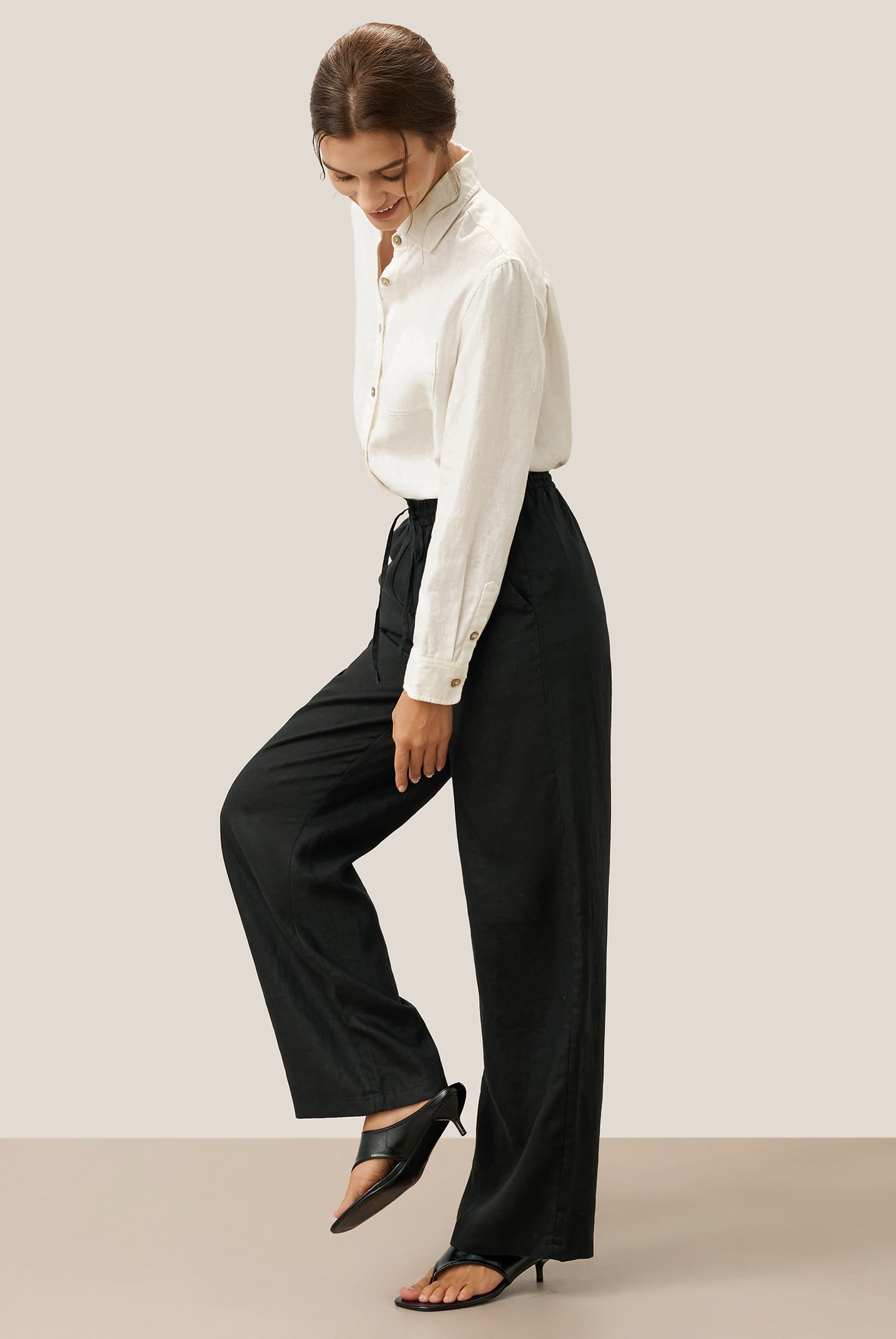 100% Linen Classic Pants LYON by LINTICO for women