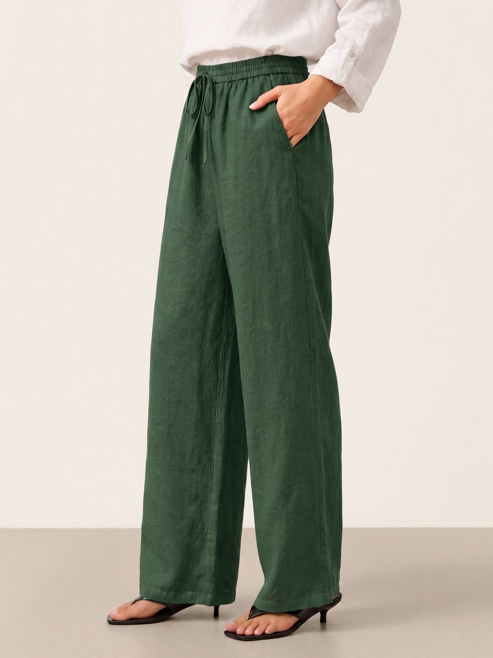 100% Linen Classic Pants LYON by LINTICO for women
