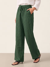 100% Linen Classic Pants LYON by LINTICO for women