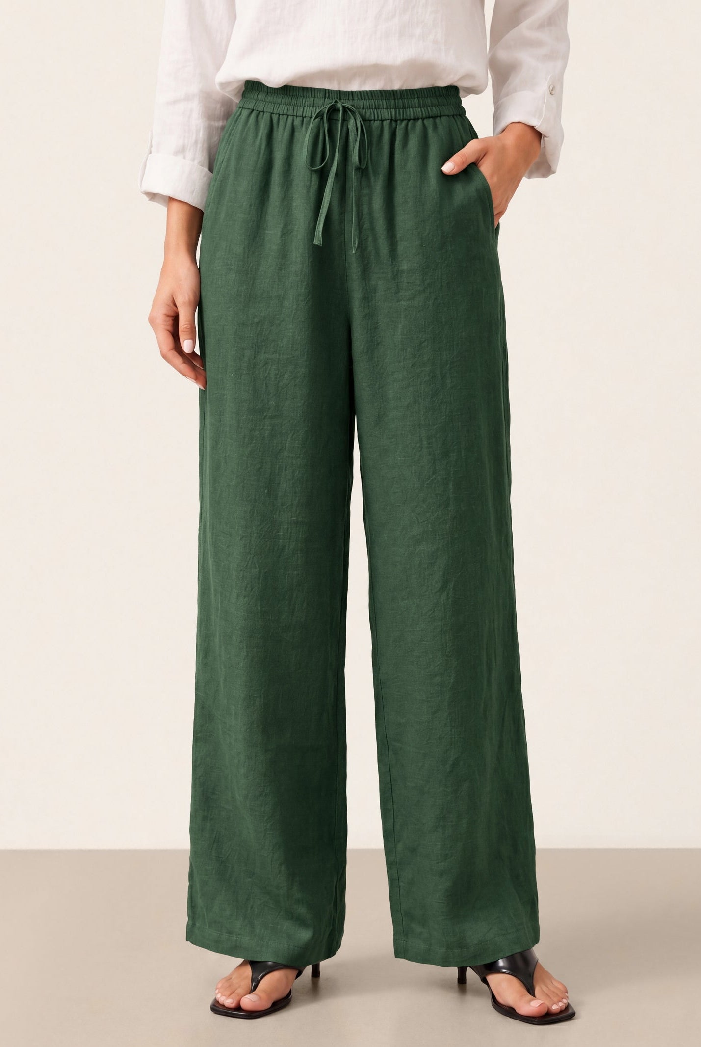 100% Linen Classic Pants LYON by LINTICO for women