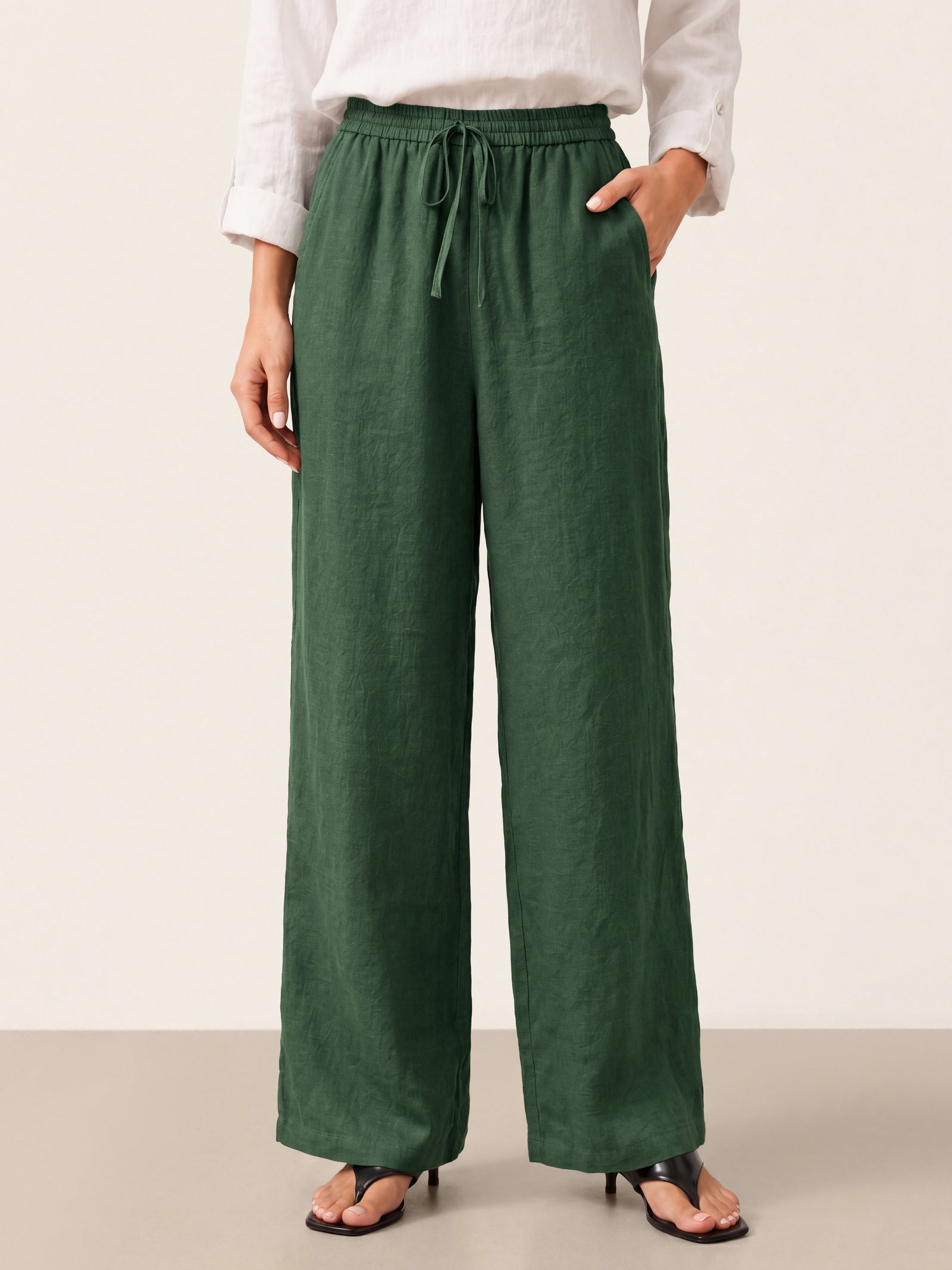 100% Linen Classic Pants LYON by LINTICO for women