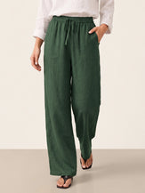 100% Linen Classic Pants LYON by LINTICO for women