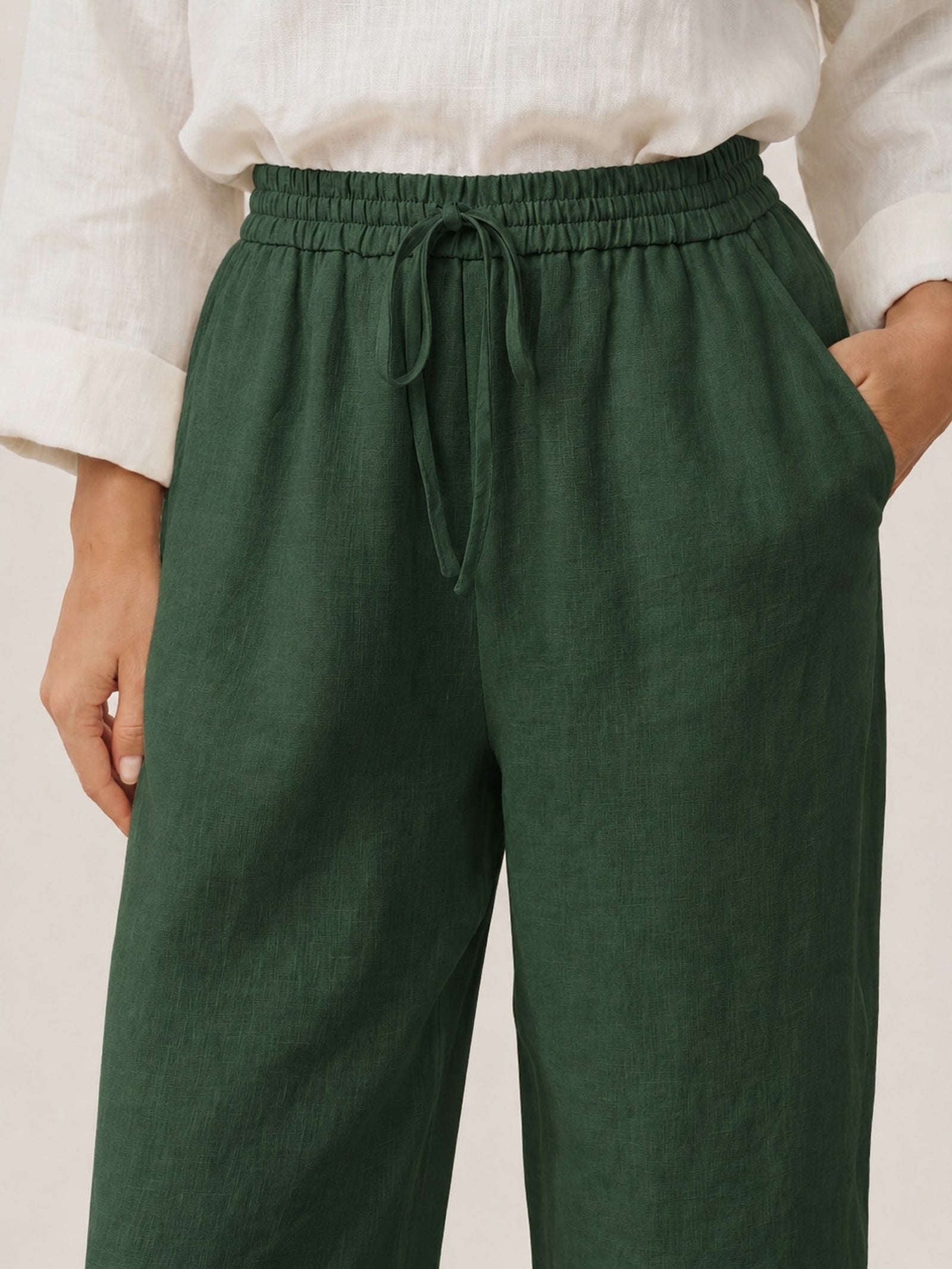100% Linen Classic Pants LYON by LINTICO for women