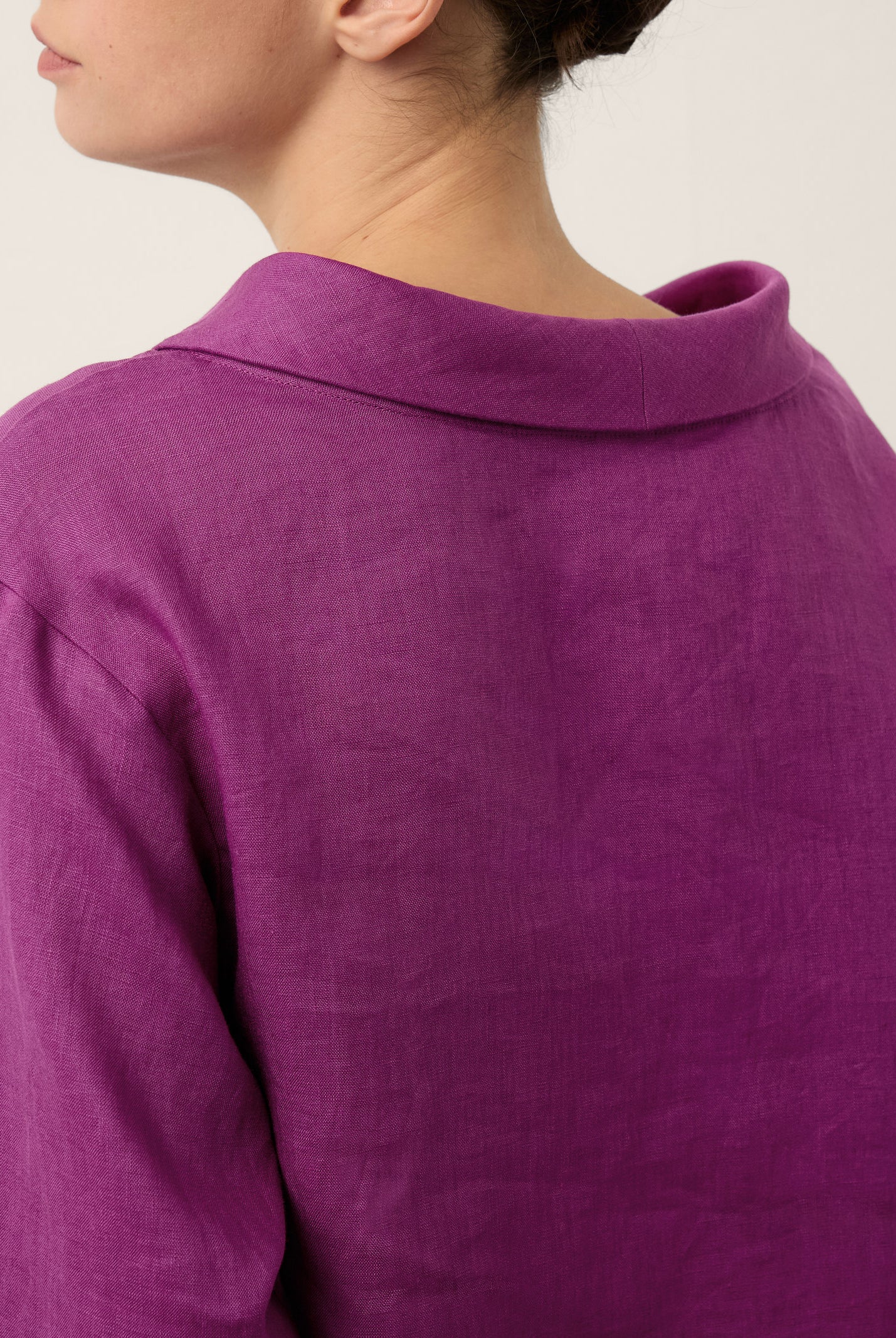 100% Linen Draped Neck Top HOLLIS by LINTICO for women